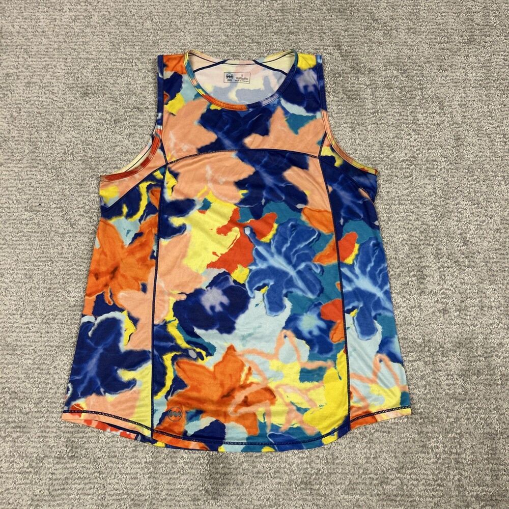 Janji Run All Day Tank Womens Small Colorful Running Athletic Blue Orange